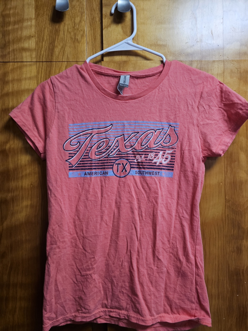 Gildan Coral Pink Texas Graphic Short Sleeve Tee